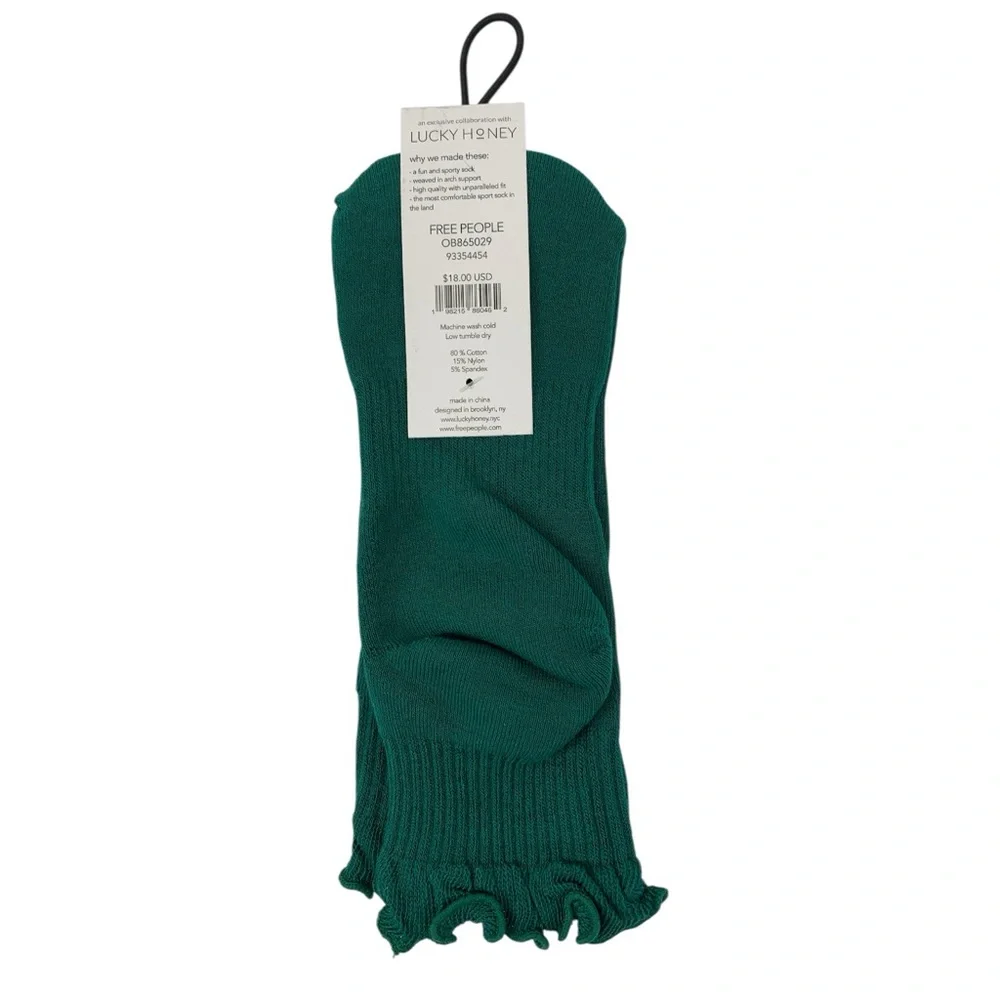 FP Movement by Free People Classic Ruffle Sport Socks (Midnight Jade) NWT